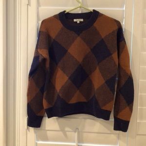 Cropped Diamond Pattern Sweater